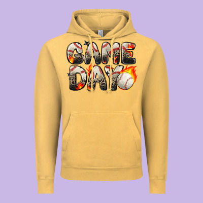 Game Day Baseball Leopard Vintage Hoodie Designed By Zillion Design Studio