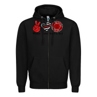 Black peace love back to red Zipper Hoodie - Artiststas