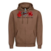 Chestnut peace love back to red Zipper Hoodie - Artiststas