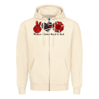 Sandshell peace love back to red Zipper Hoodie - Artiststas