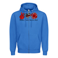 True Royal peace love back to red Zipper Hoodie - Artiststas