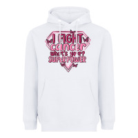 White i fight cancer whats your super power Heavyweight Hoodie - MaliasSmallBusiness