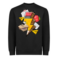 Black teacher lightning bolt Heavyweight Sweatshirt - texasbilliewilder