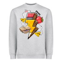 Heather Grey teacher lightning bolt Heavyweight Sweatshirt - texasbilliewilder