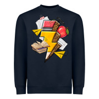 Navy teacher lightning bolt Heavyweight Sweatshirt - texasbilliewilder