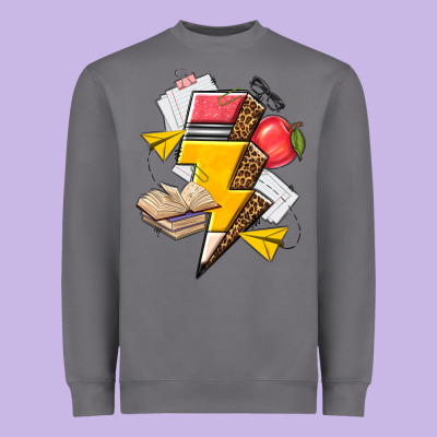 Heavyweight Sweatshirt teacher lightning bolt
