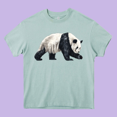 Walking Panda Heavy Core Tee Designed By Lillyallendesigns