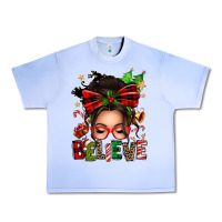 Grape Ice christmas believe afro messy bun Urban Heavy Tee - texasbilliewilder