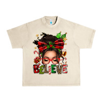Sandshell christmas believe afro messy bun Urban Heavy Tee - texasbilliewilder