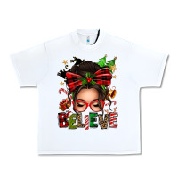 White christmas believe afro messy bun Urban Heavy Tee - texasbilliewilder
