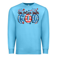 Ocean Blue one nation under god Premium Sweatshirt - MaliasSmallBusiness