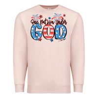 Pale Pink one nation under god Premium Sweatshirt - MaliasSmallBusiness