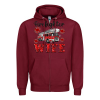 Burgundy firefighter wife Zipper Hoodie - Artiststas