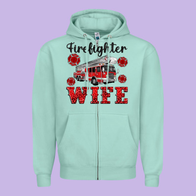 Firefighter Wife Zipper Hoodie Designed By Artiststas