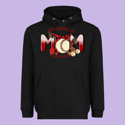 Baseball Mom Heavyweight Hoodie Designed By Maliassmallbusiness