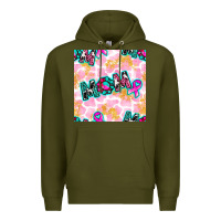 Army Green Breast Cancer Awareness Mom With Leopard Patterns Premium Hoodie - BundleAndBundleShop