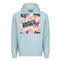 Blue Mist Breast Cancer Awareness Mom With Leopard Patterns Premium Hoodie - BundleAndBundleShop