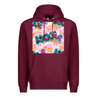 Burgundy Breast Cancer Awareness Mom With Leopard Patterns Premium Hoodie - BundleAndBundleShop