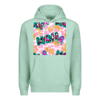 Seafoam Breast Cancer Awareness Mom With Leopard Patterns Premium Hoodie - BundleAndBundleShop