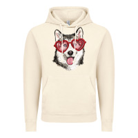 Vintage Artic husky with love glasses Vintage Hoodie - RanaPortraitStore