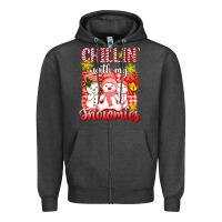 Charcoal Heather chillin  with my red snowmies Zipper Hoodie - AdoDesignShop