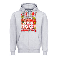 Heather Grey chillin  with my red snowmies Zipper Hoodie - AdoDesignShop