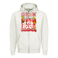 Oatmeal Heather chillin  with my red snowmies Zipper Hoodie - AdoDesignShop
