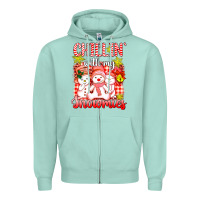 Seafoam chillin  with my red snowmies Zipper Hoodie - AdoDesignShop