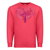 Cardinal jesus is love heart cross valentines day Premium Sweatshirt - MaliasSmallBusiness