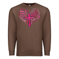 Chestnut jesus is love heart cross valentines day Premium Sweatshirt - MaliasSmallBusiness