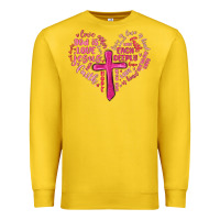 Lemon jesus is love heart cross valentines day Premium Sweatshirt - MaliasSmallBusiness
