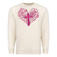 Sandshell jesus is love heart cross valentines day Premium Sweatshirt - MaliasSmallBusiness