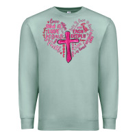 Seafoam jesus is love heart cross valentines day Premium Sweatshirt - MaliasSmallBusiness