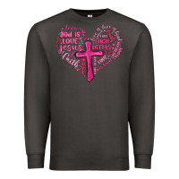 Smoke jesus is love heart cross valentines day Premium Sweatshirt - MaliasSmallBusiness