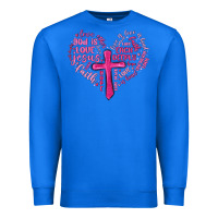 True Royal jesus is love heart cross valentines day Premium Sweatshirt - MaliasSmallBusiness