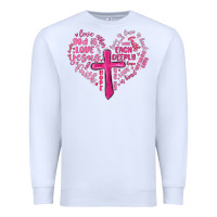 White jesus is love heart cross valentines day Premium Sweatshirt - MaliasSmallBusiness