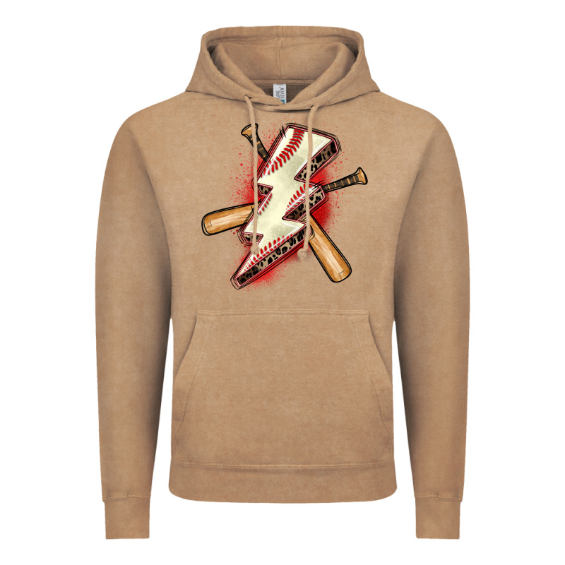 Baseball Lightning Bolt Vintage Hoodie by Zillion Design Studio | Teevron