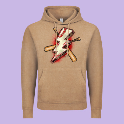 Baseball Lightning Bolt Vintage Hoodie Designed By Zillion Design Studio