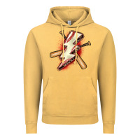 Vintage Mustard baseball lightning bolt Vintage Hoodie - Zillion Design Studio