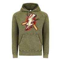 Vintage Olive baseball lightning bolt Vintage Hoodie - Zillion Design Studio