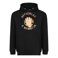 Black officially a handful Heavyweight Hoodie - MaliasSmallBusiness