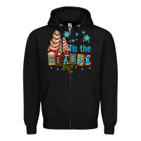 Black tis the season christmas tree cake ado Zipper Hoodie - AdoDesignShop