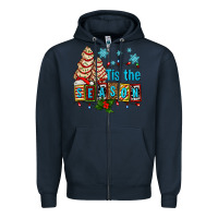 Navy tis the season christmas tree cake ado Zipper Hoodie - AdoDesignShop