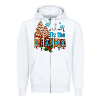 White tis the season christmas tree cake ado Zipper Hoodie - AdoDesignShop