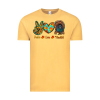 Vintage Mustard peace love thankful Vintage Tee - RanaPortraitStore