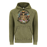 Vintage Olive I Hate Everyone But Coffee Helps With Flowers Vintage Hoodie - RanaPortraitStore