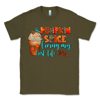 Army Green pumpkin spice living my best life Classic Tee - AdoDesignShop
