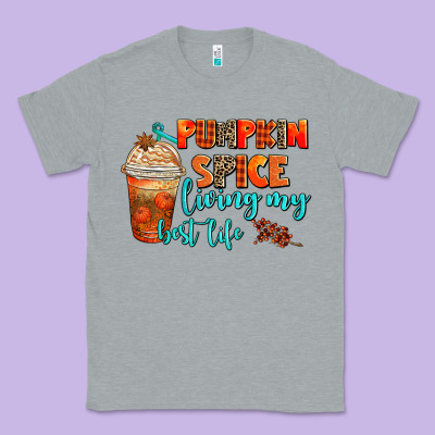 Pumpkin Spice Living My Best Life Classic Tee Designed By Adodesignshop