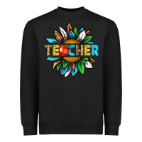 Black teacher sunflower tbw Heavyweight Sweatshirt - texasbilliewilder
