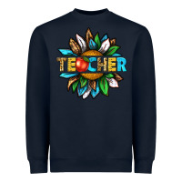 Navy teacher sunflower tbw Heavyweight Sweatshirt - texasbilliewilder